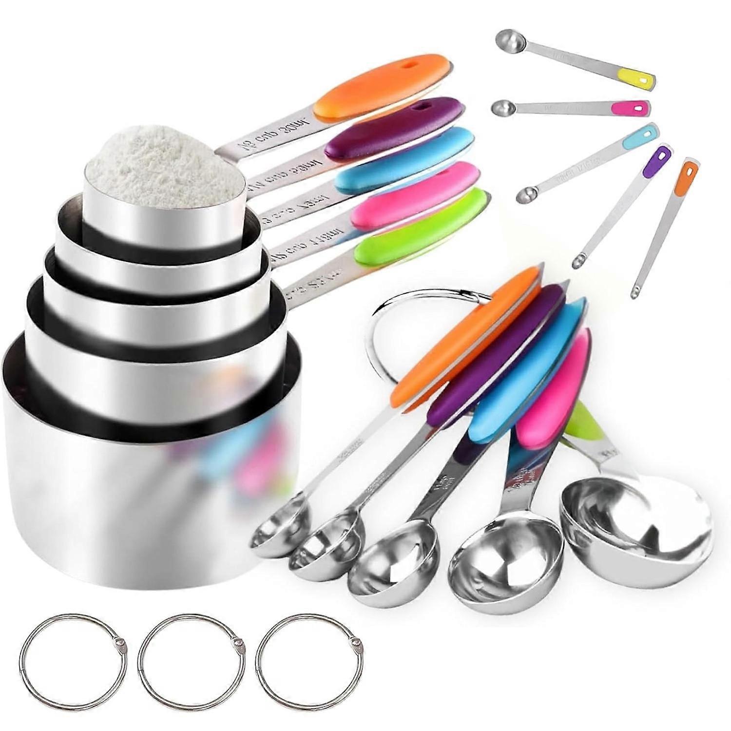 15 Pcs Stainless Steel Measuring Cups And Measuring Spoons Durable