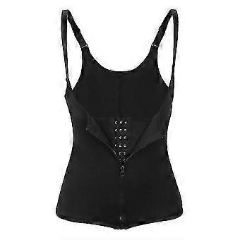 3 Clip&1 Zip 6 Steel Boned Waist Trainer Corset Sport Workout Body Shaper Tummy Control