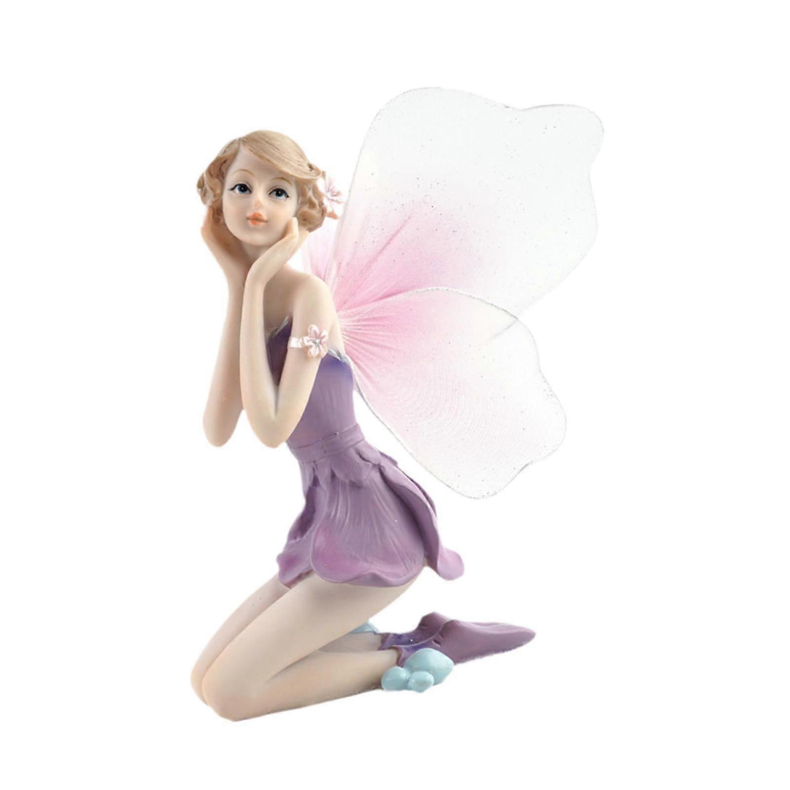 Fairy Statue Collecting Fine Workmanship Desk Ornament for Office Desk Porch Hands Support Face