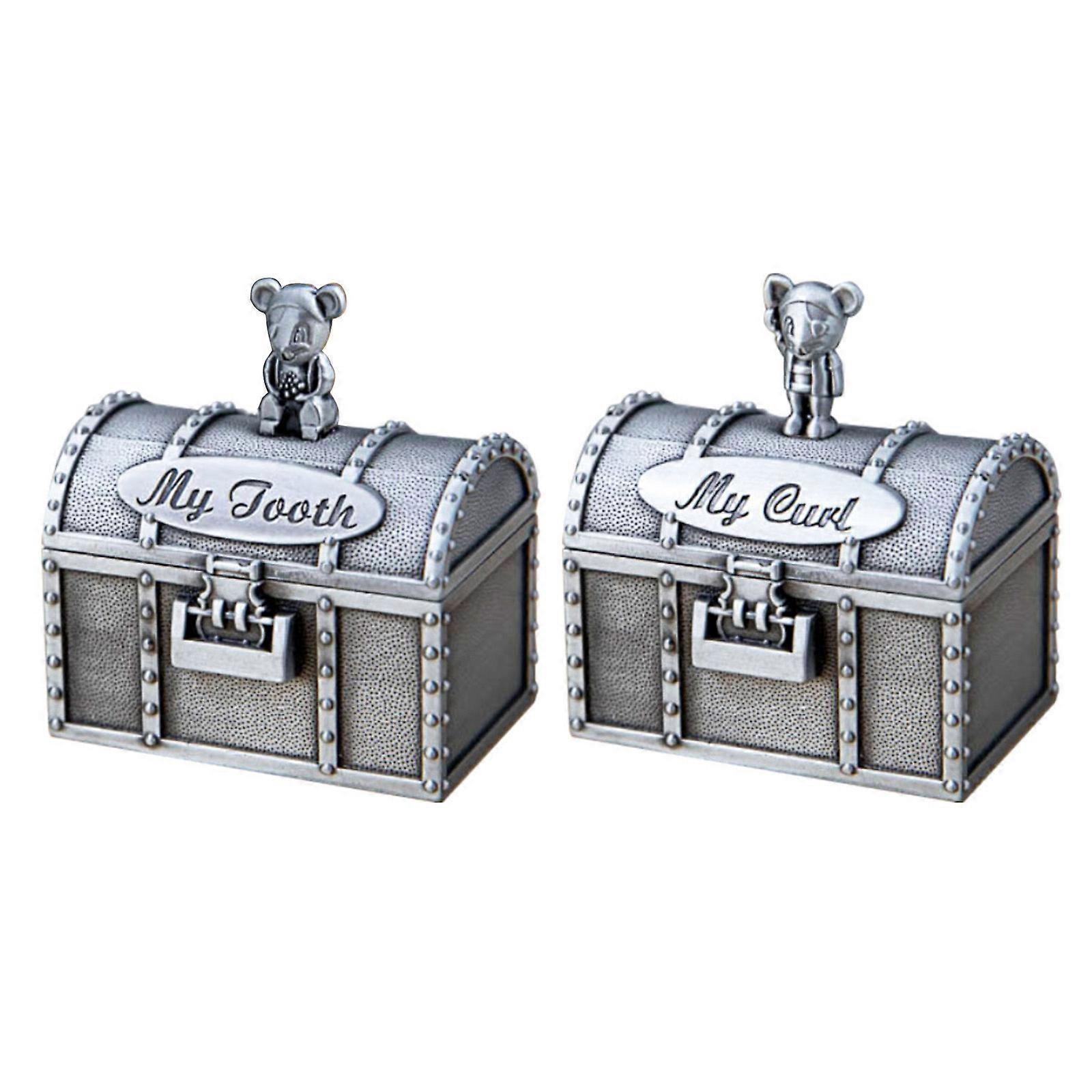 My Tooth and My Curl Storage Box Keepsake Boxes Organizer Set Memorial Ornament