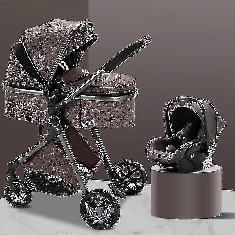 Baby Stroller 3 In 1 Easy Folding Multifunctional Stroller Travel Portable Baby Carriage Safety Seat