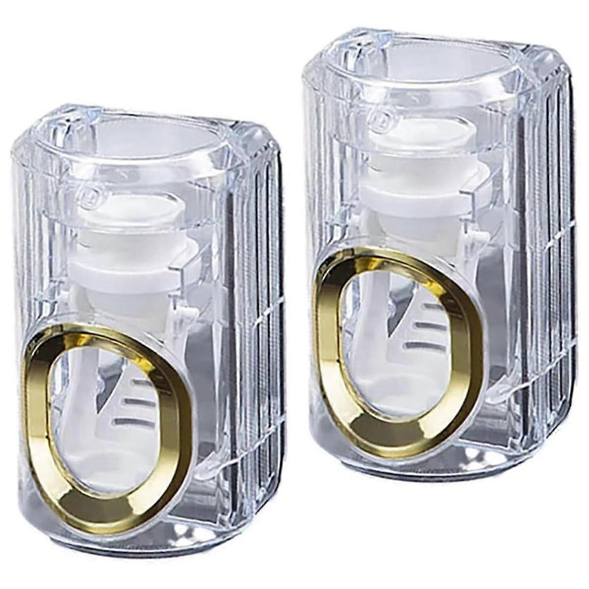 2Pcs Toothpaste Squeezer -Automatic Toothpaste Dispenser Wall Mounted, Pastetooth Paste Dispenser and Holder-A