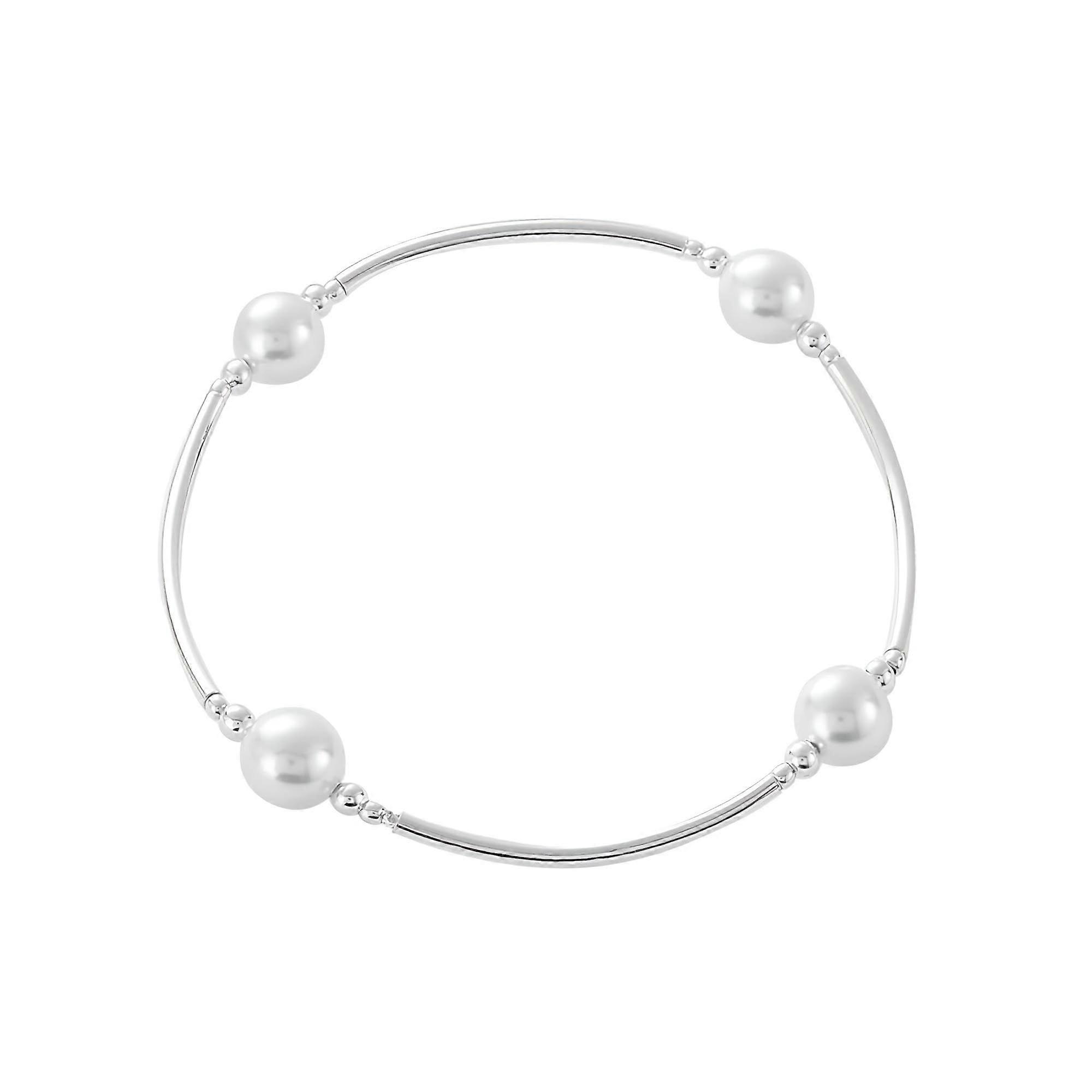 Elevate Your Style Women's Bracelet - White Pearls & 925 Silver