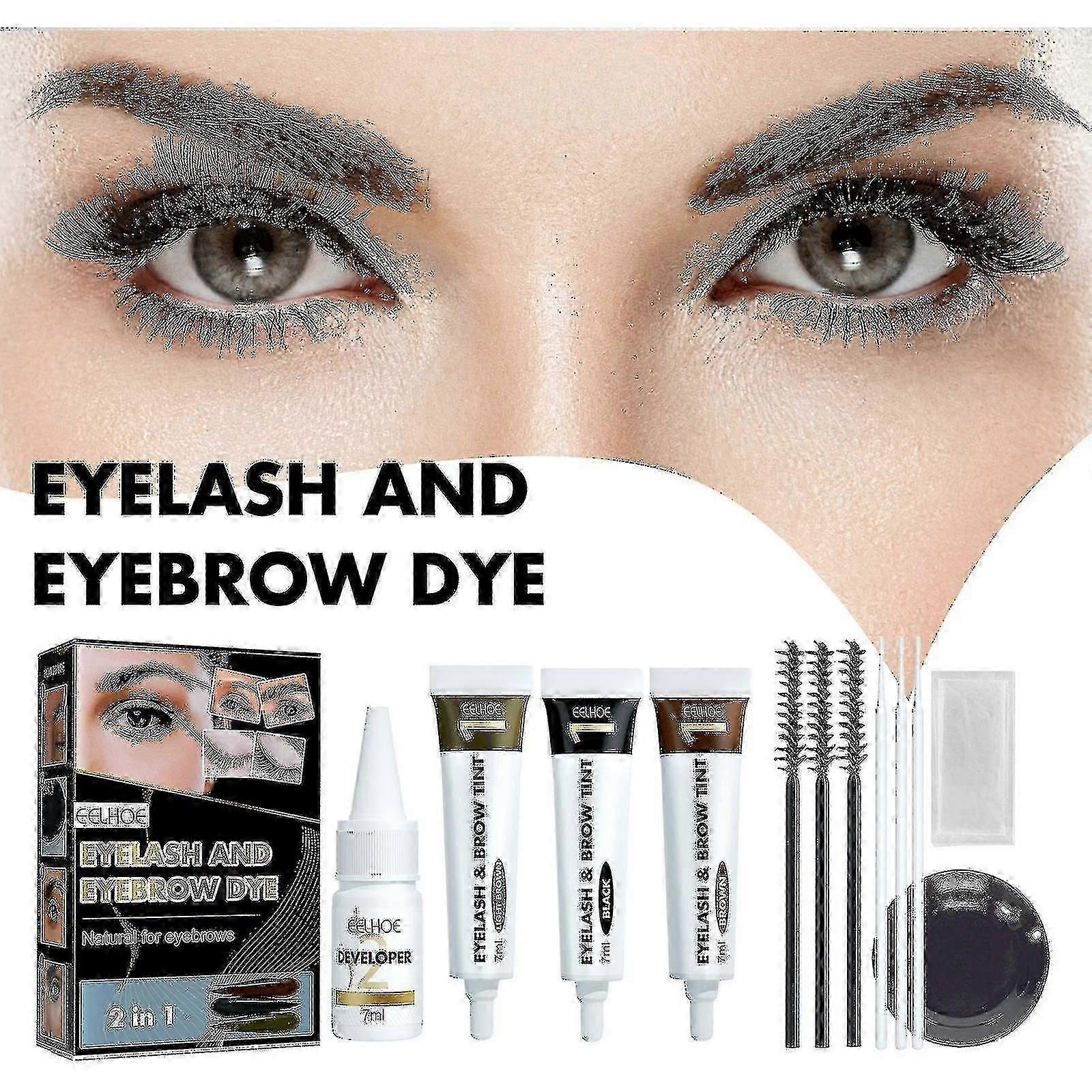 Eyebrow Tinting Kit 2-in-1 Eyelash And Eyebrow Tinting Kit No Fall, No Sweat, No Smudging Da