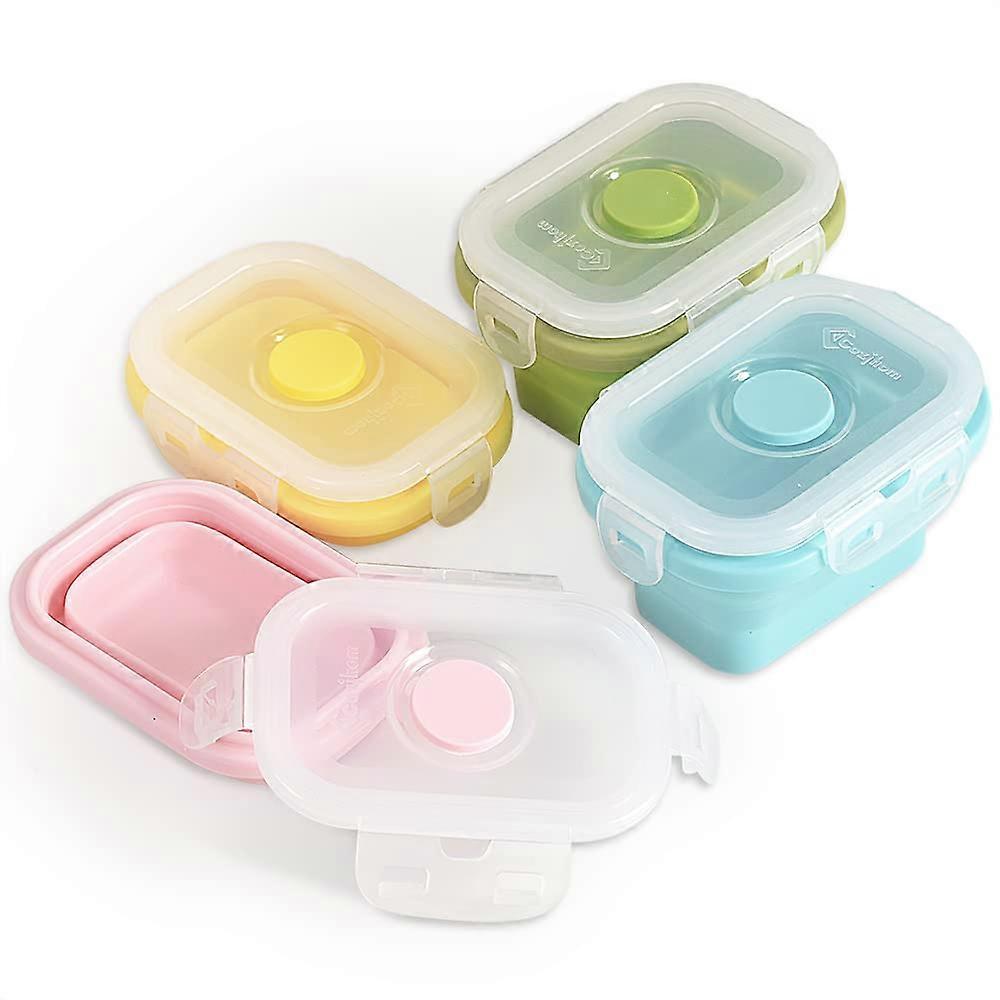 Collapsible Silicone Food Containers 4-Pack, Clip-Lid, Stackable, BPA-Free