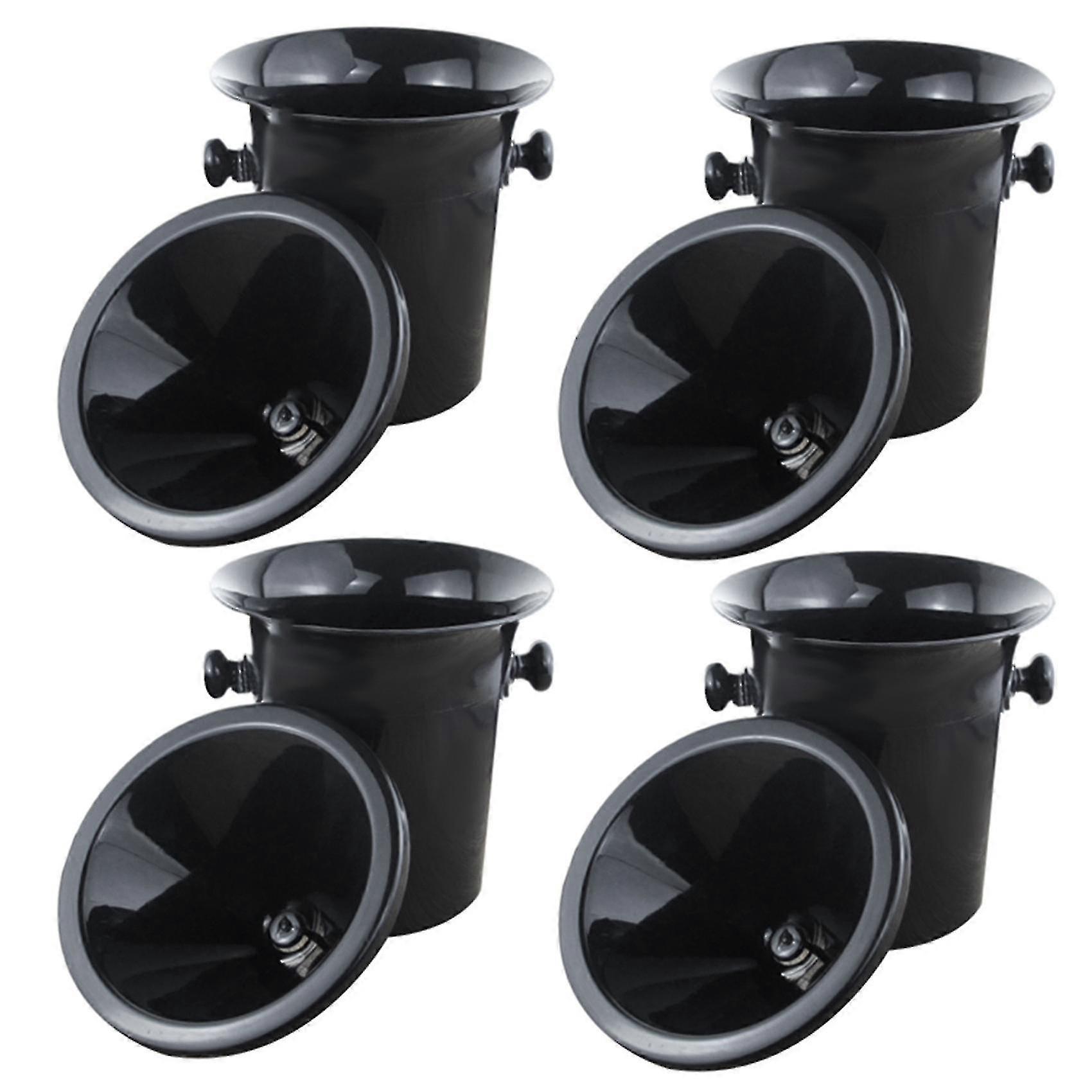 4x Wine Dump crachoir à vin en plastique noir - taille standard avec seau à champagne en entonnoir noir F74