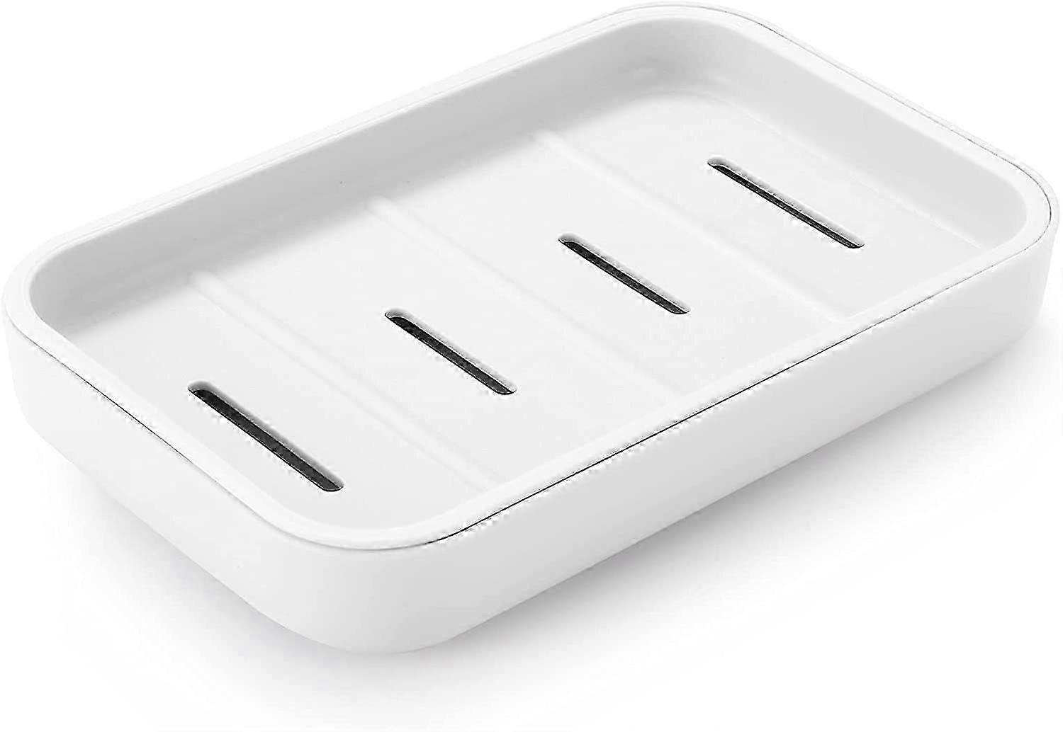 1pc(white) Bathroom Soap Dish with Drainer, Soap Saver for Shower, Easy Clean, Dry, Prevent Foaming Soap