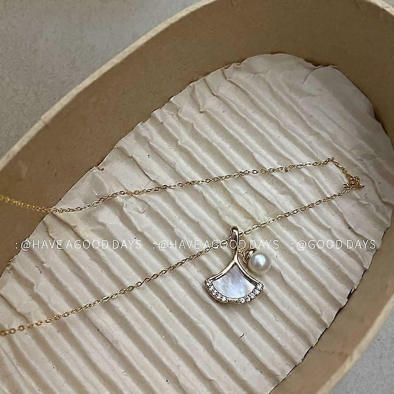 Simple shell pearl geometric necklace neck chain temperament niche design sense all-match