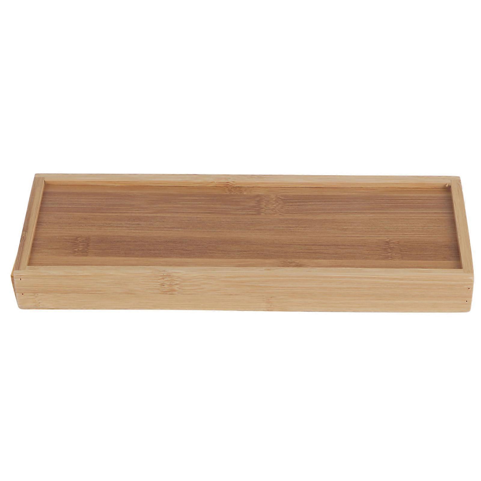 Japanese Style Solid Bamboo Serving Tray for Fruit, Tea, and Breakfast - Eco-Friendly, Rectangular Design, 15x10 Inches