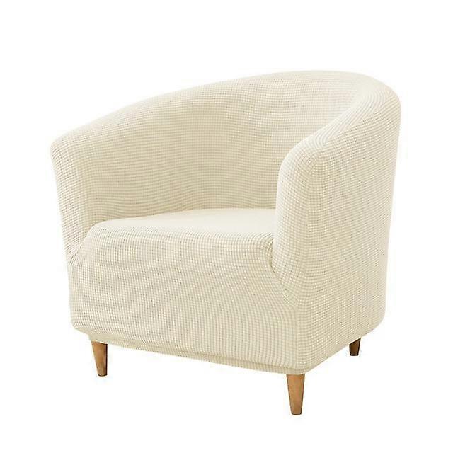 Tub Sofa Cover Jacquard Armchair Cover Polar Fleece Solid Sofa Couch Cover Elastic Club Chair Cover Single Seat Living Room Home