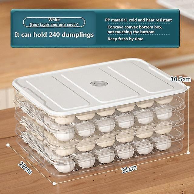 Multilayer Dumpling Box Household Food Egg Frozen Box Wonton Fresh-Keeping Organizers Quick Freezing Refrigerator Storage Box