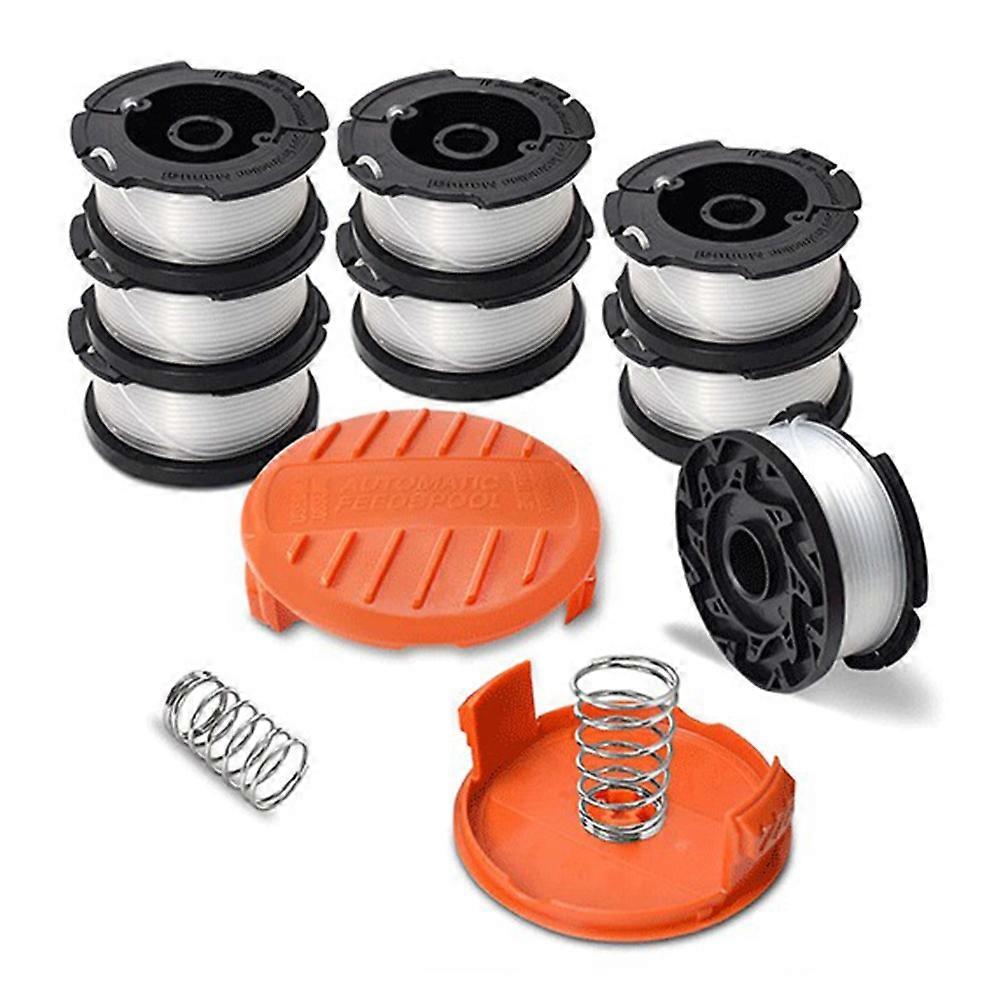 For Black & Decker GH400/GH500/GH600 8 Spool+2 Cap+2 Spring Lawn Mower Part,AF-100-3ZP+RC-100-P