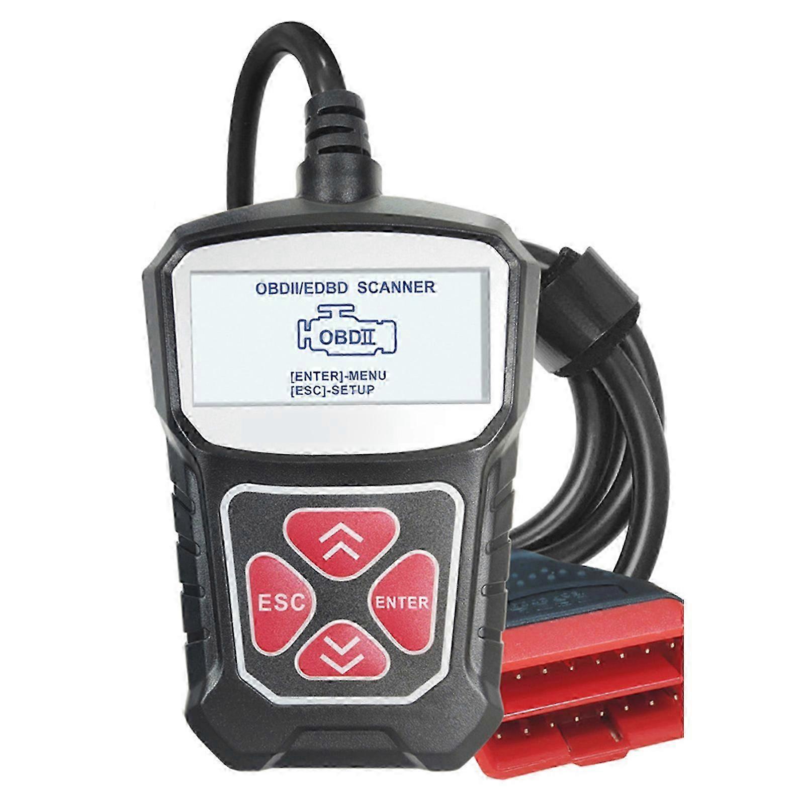 Car Diagnostic Scanner LCD Display Quick Response Anti Slip Portable 7 Languages Vehicle Engine Fault Code Reader
