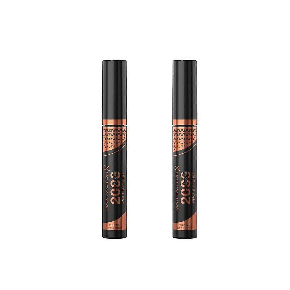 2 x Max Factor 2000 Calorie Pro Stylist Mascara Black 9ml