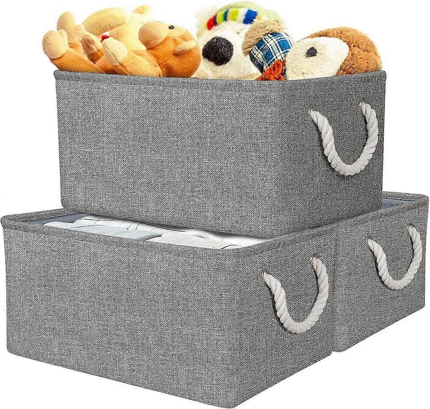 3 Pcs Fabric Storage Basket With Handles, Waterproof Foldable, Storage Cube Boxes Home Organizer
