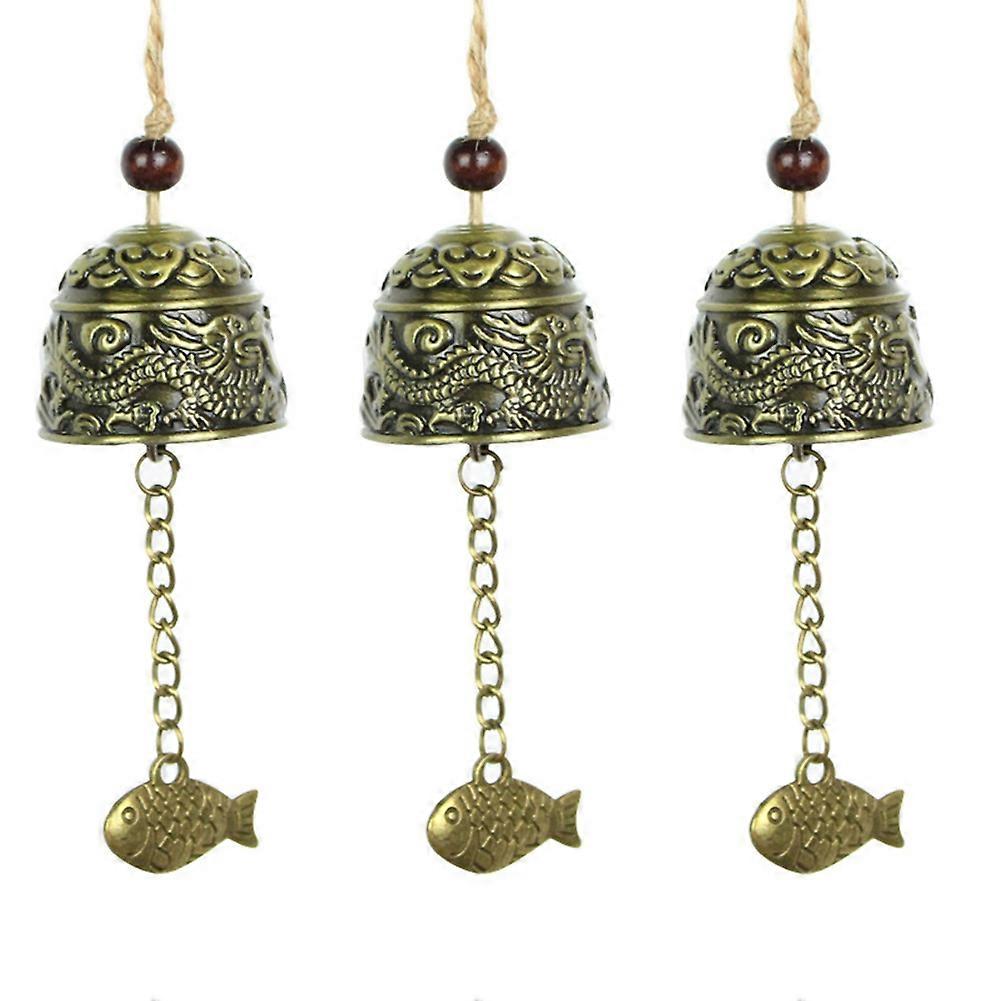 Vintage Engraved Wind Chimes Courtyard Garden Dragon Pattern