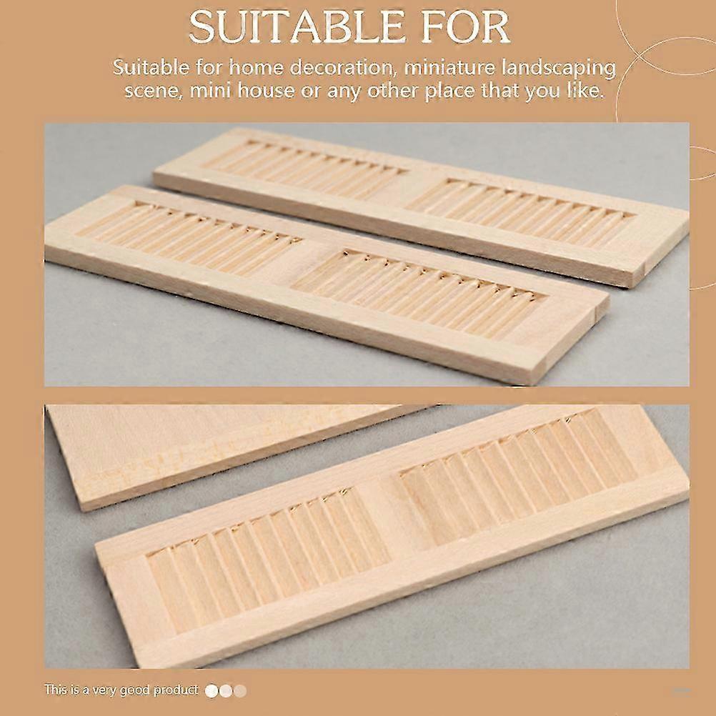 2 Pcs Mini Furniture Wooden Door Mini Door Wooden Shutters Models ...