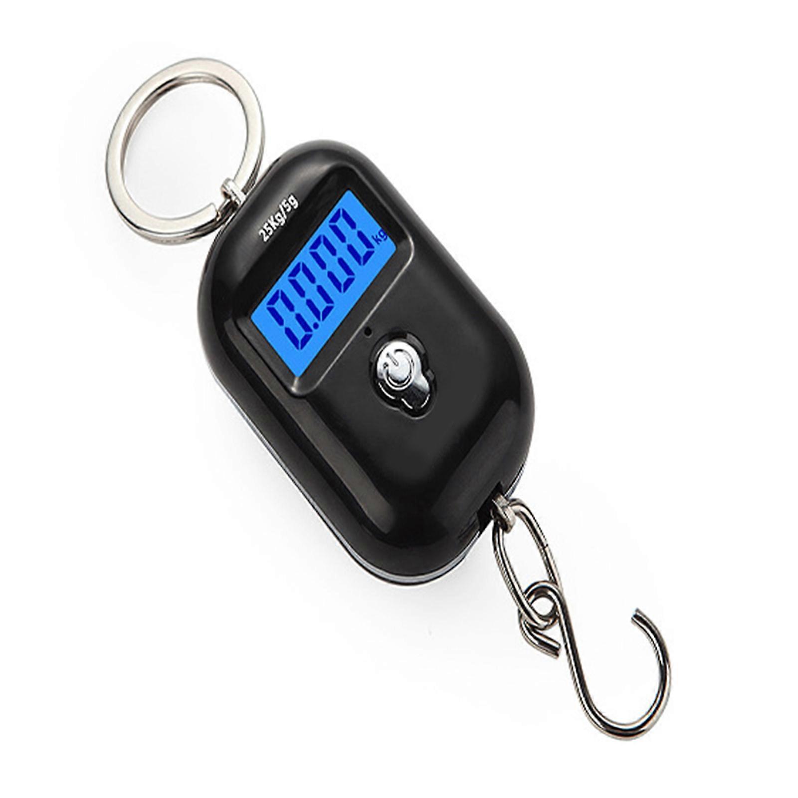 Digital Hanging Scale Handheld 25Kg Mini Cranes Scale Engineering Plastic Material with Hook 4 Colors for Farm Outdoor Black