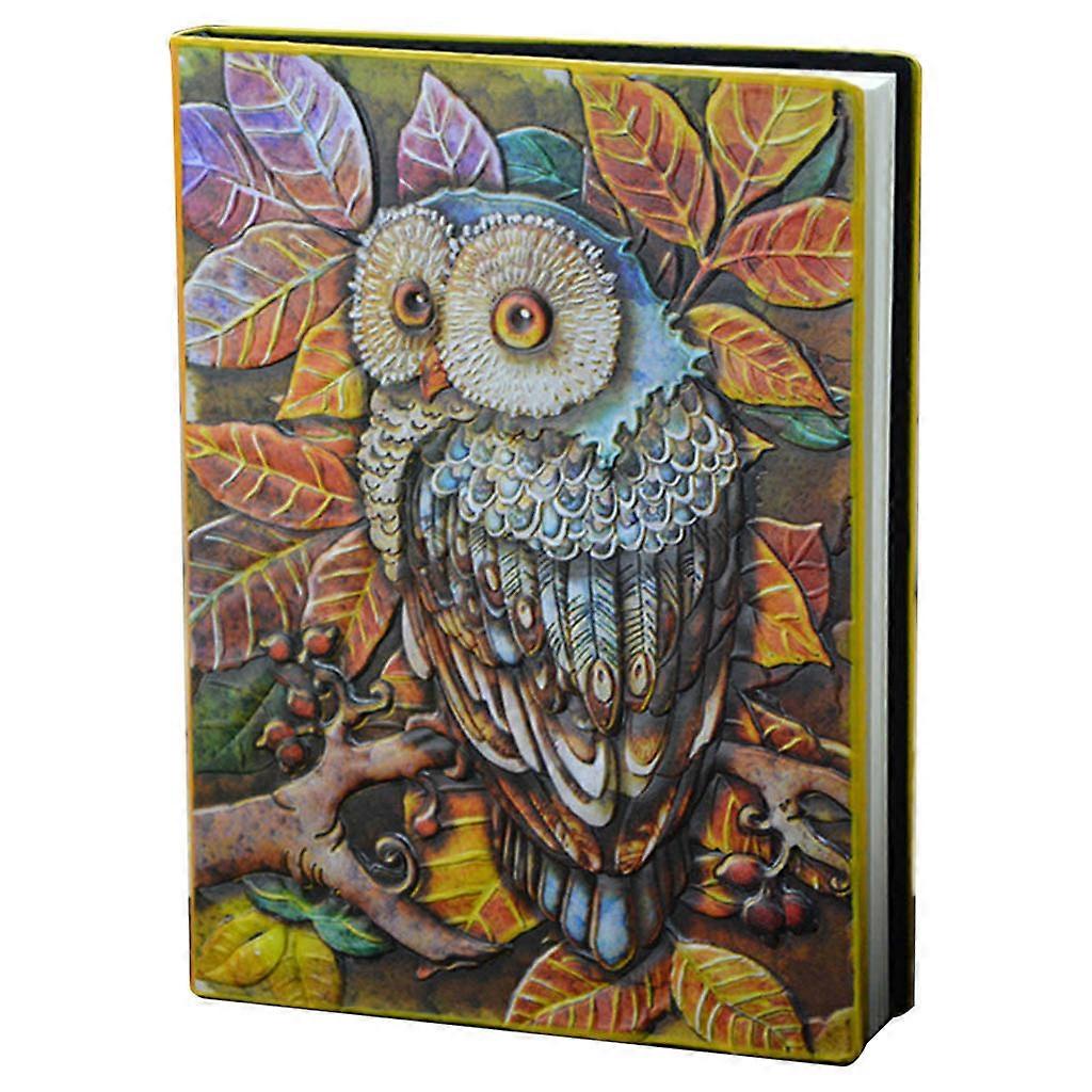 3D Carving Owl Embossed Notebook Journal Notepad Travel Diary Planner Sketchbook color