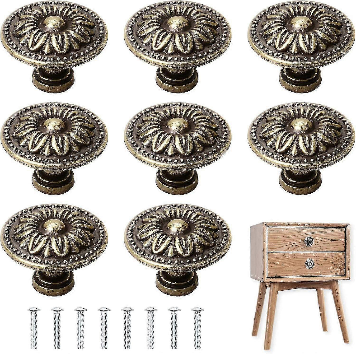 Lot de 8 boutons de placard خمر البرونز العتيقة صب لافتة ، دولاب ، meubles ، 30 مم de diamtre