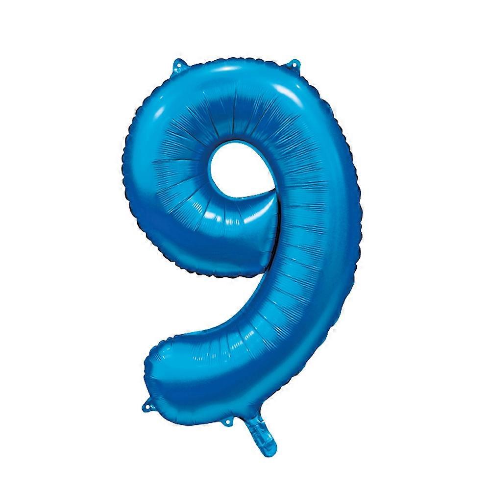Ballon nummer 9 Blå 86 cm
