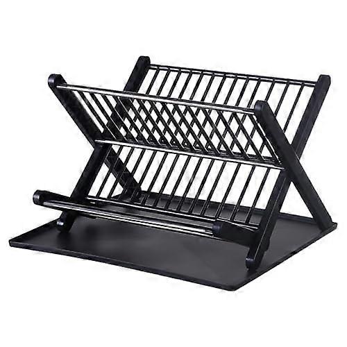 Collapsible 2-Tier Dish Drying Rack for Kitchen Counter