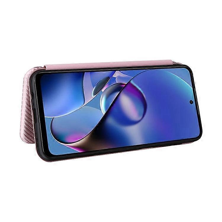 Custodia A Portafoglio Con Trifoglio Fortunato Per Motorola Moto G54 5G: Pelle PU Magnetica Rosa Oro