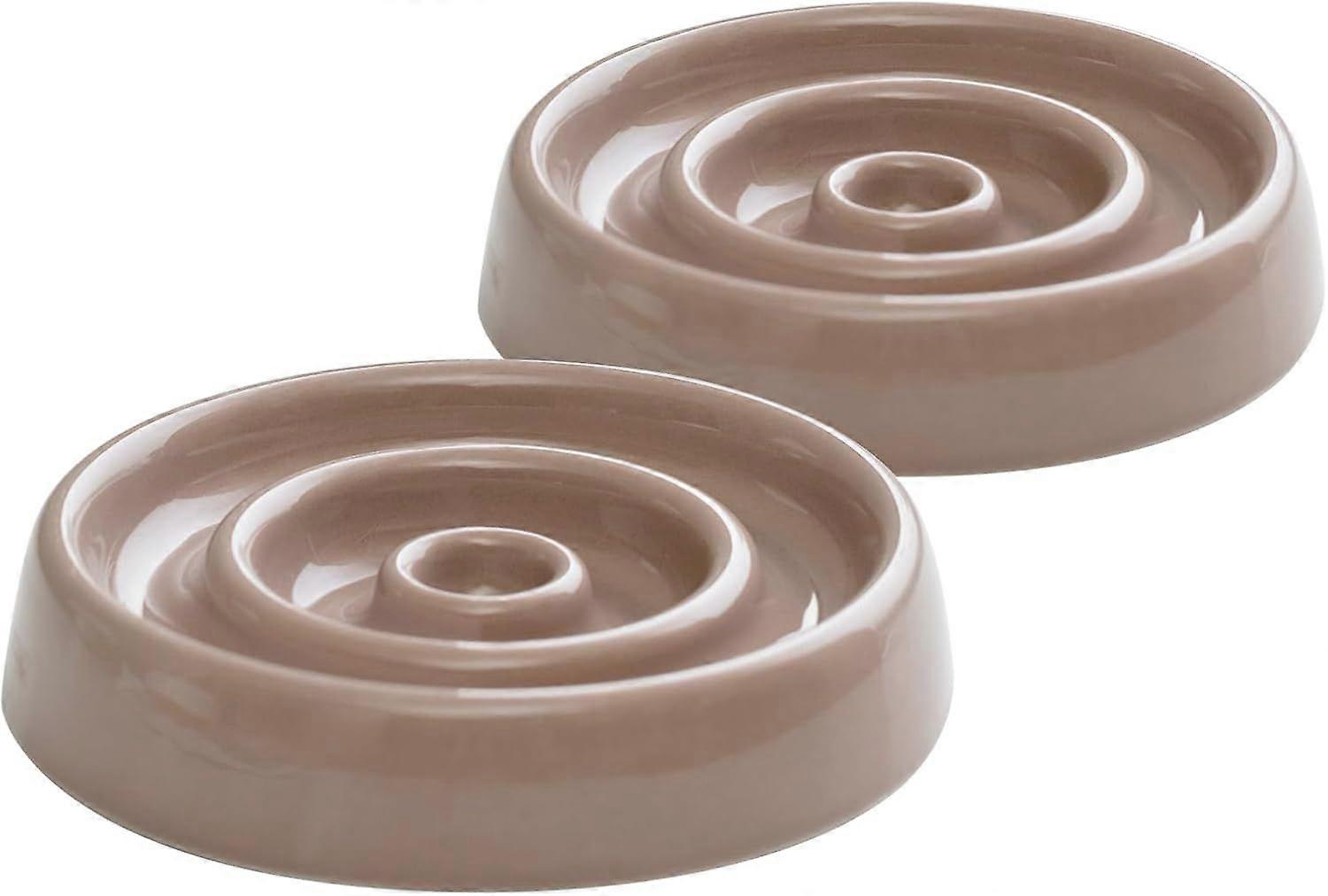 2PCS Keramisk Långsam Kattmatare Skål för katt, Upphöjd Långsam Kattmatskål, Förhöjd Kattskål