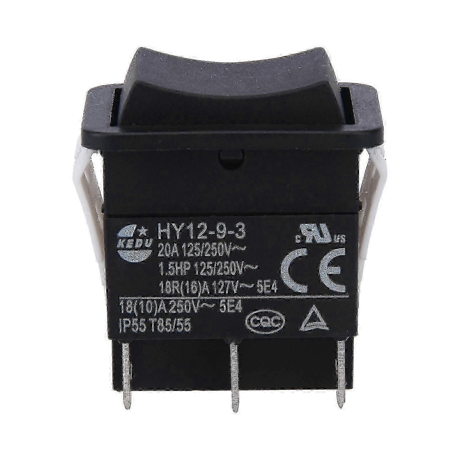 HY12-9-3 Small Industrial On Off Rocker Switch Push Button Boat Arc ABS Durable
