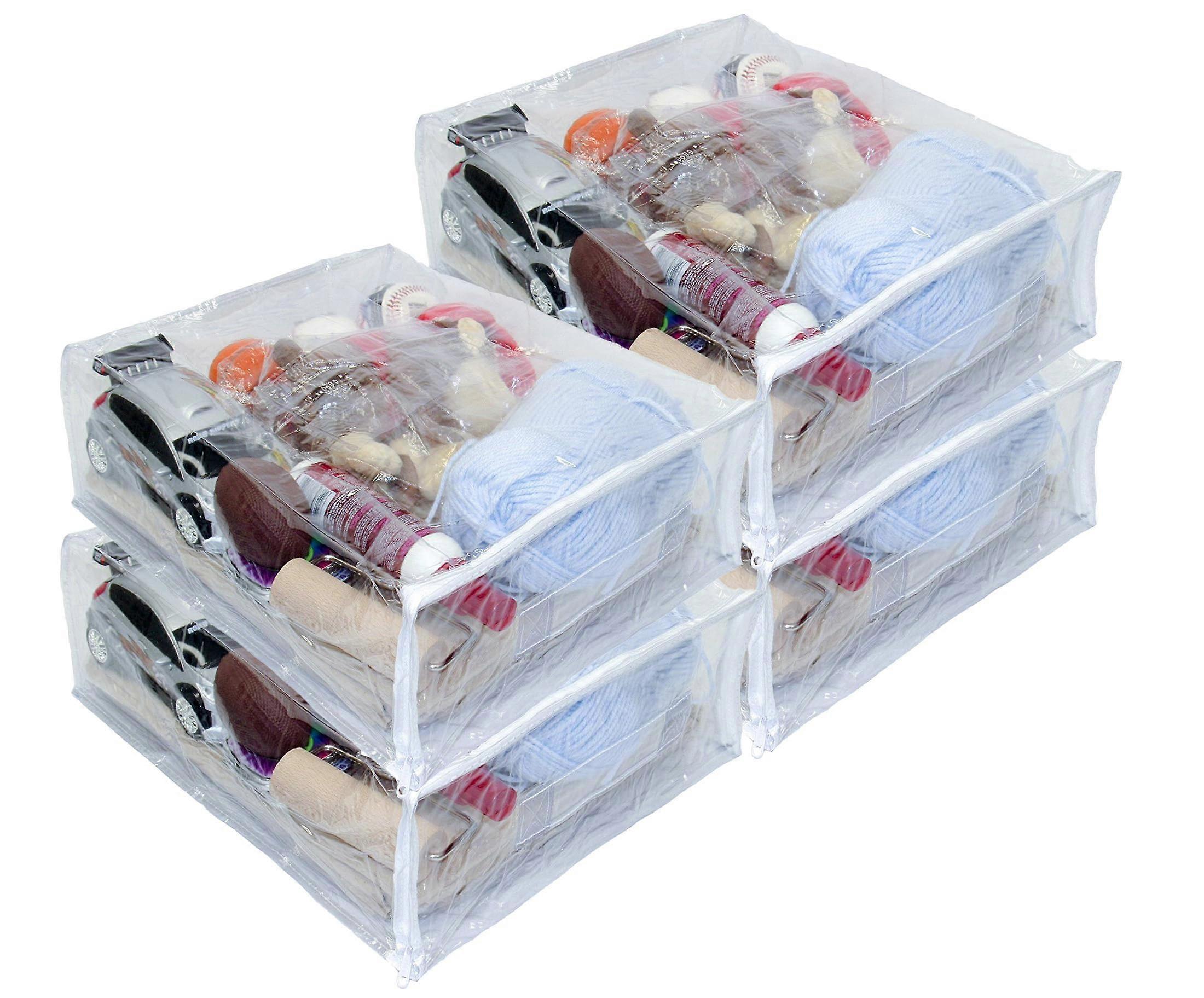 4 Package Heavy Service Type Vinyl Zippered Cabinet Square Storage Bags (Open)