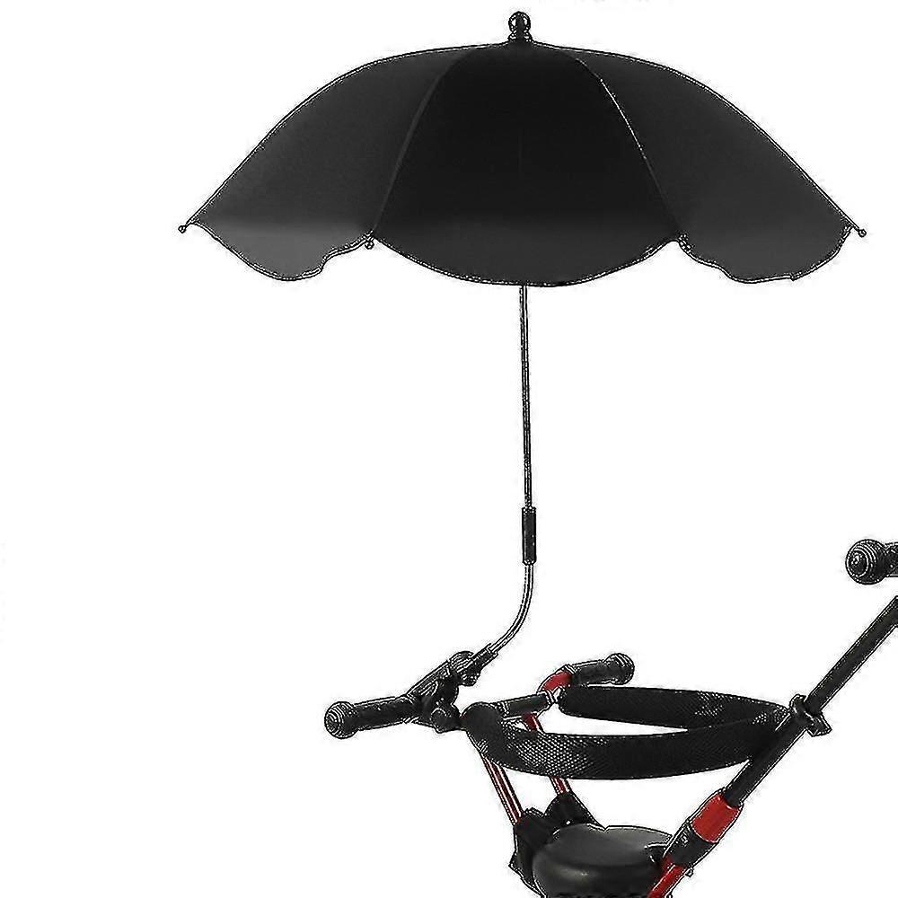 Parapluie solaire universel 50+ UV, parapluie poussette réglable, noir