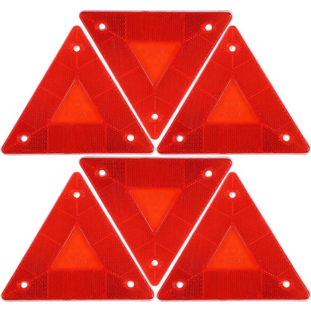 6pcs Vehicle Triangle Reflectors Safety Sign Slow Moving Triangle Warning Signs