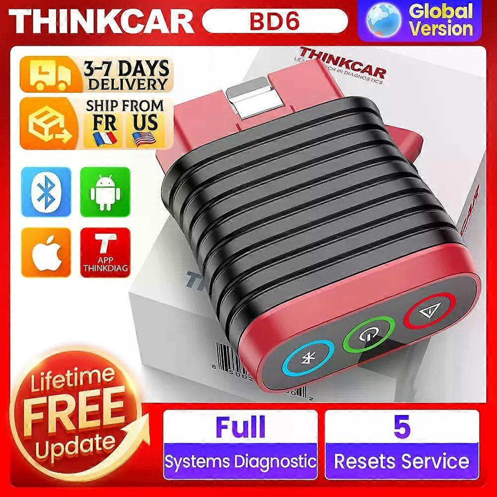 THINKCAR BD6 Bluetooth Scanner Car Diagnostic Tool OBD2 Scanner Full System Diagnose 5 Reset OIL IMMO Auto Diagnosis Code Reader