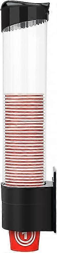 Wall-mounted disposable cup dispenser for free size plastic cups Black