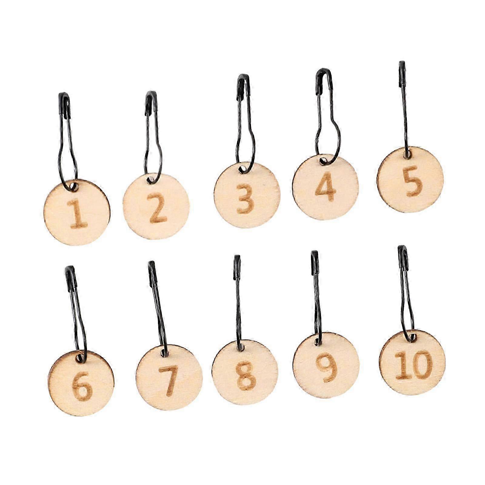 10 kpl ommelmerkit kestävä pyöreä 1-10 numero neuleosien ompelemiseen