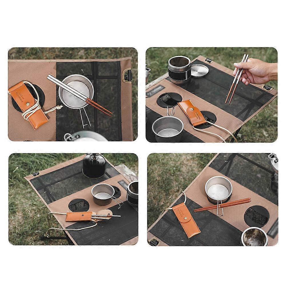 Folding Chopsticks Outdoor Camping Picnic Travel Portable Tableware A Pair of Chopsticks with Storage Bag