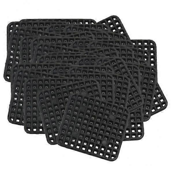 6xSquare Plastic Drainage Mesh Sheet Bonsai Flowerpot Bottom Net 4.5x4.5cm_40Pcs