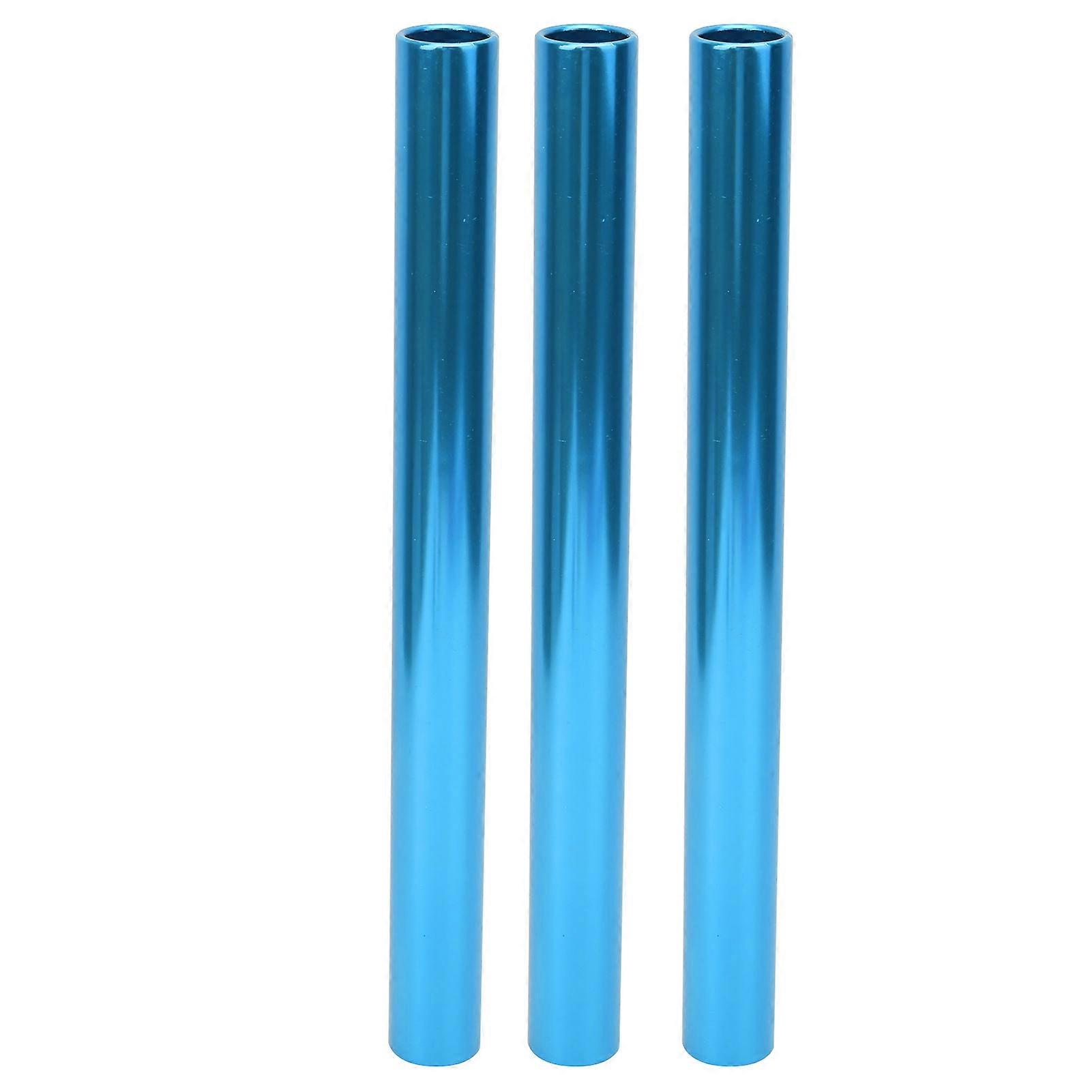 3pcs Aluminum Alloy Galvanized Relay Batons for Athletics Sprint Match Blue