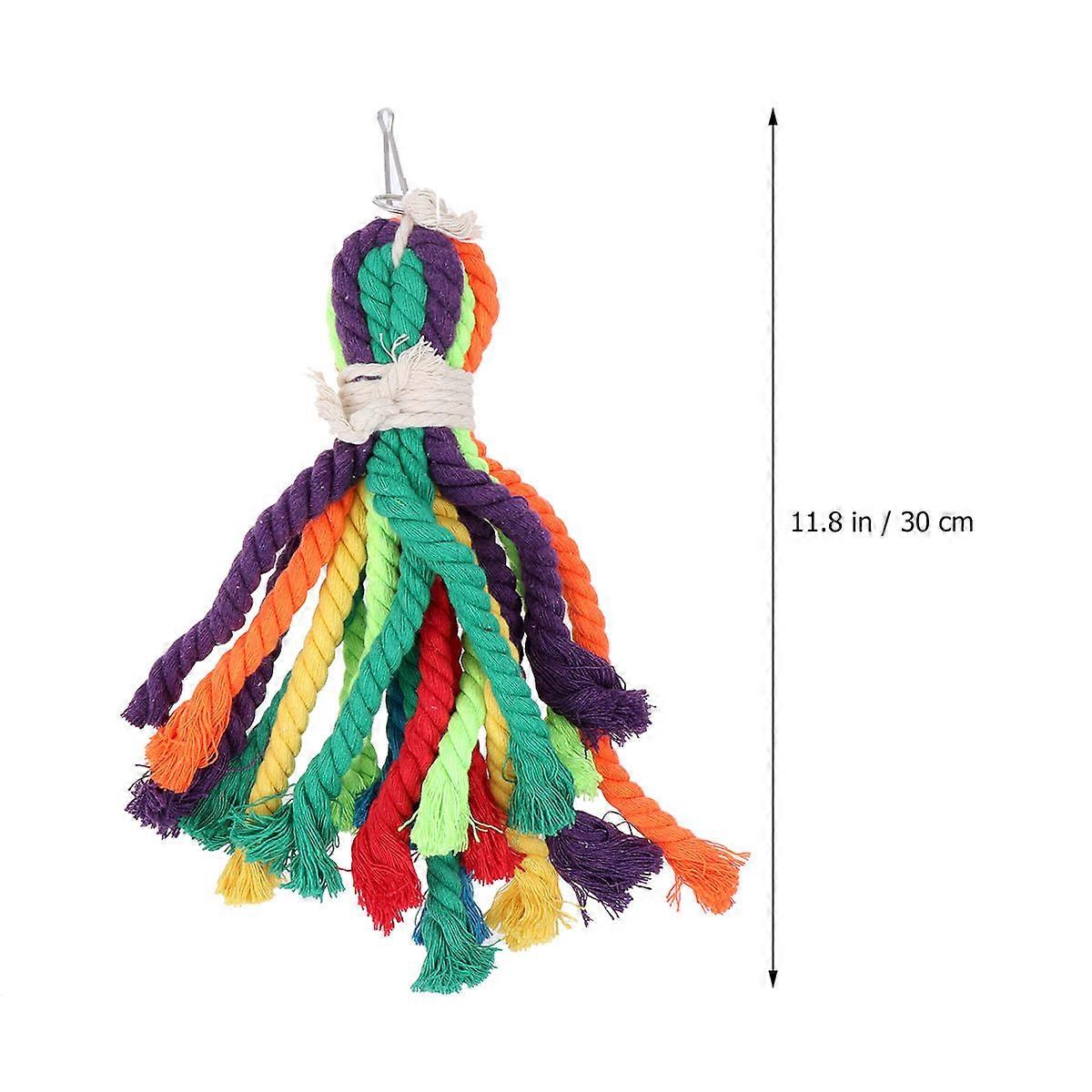 Cotton Rope Bird Toy for Parrots, Hanging Chew String for Cockatiels, Parakeets, Safe & Durable Design, Assorted Colors