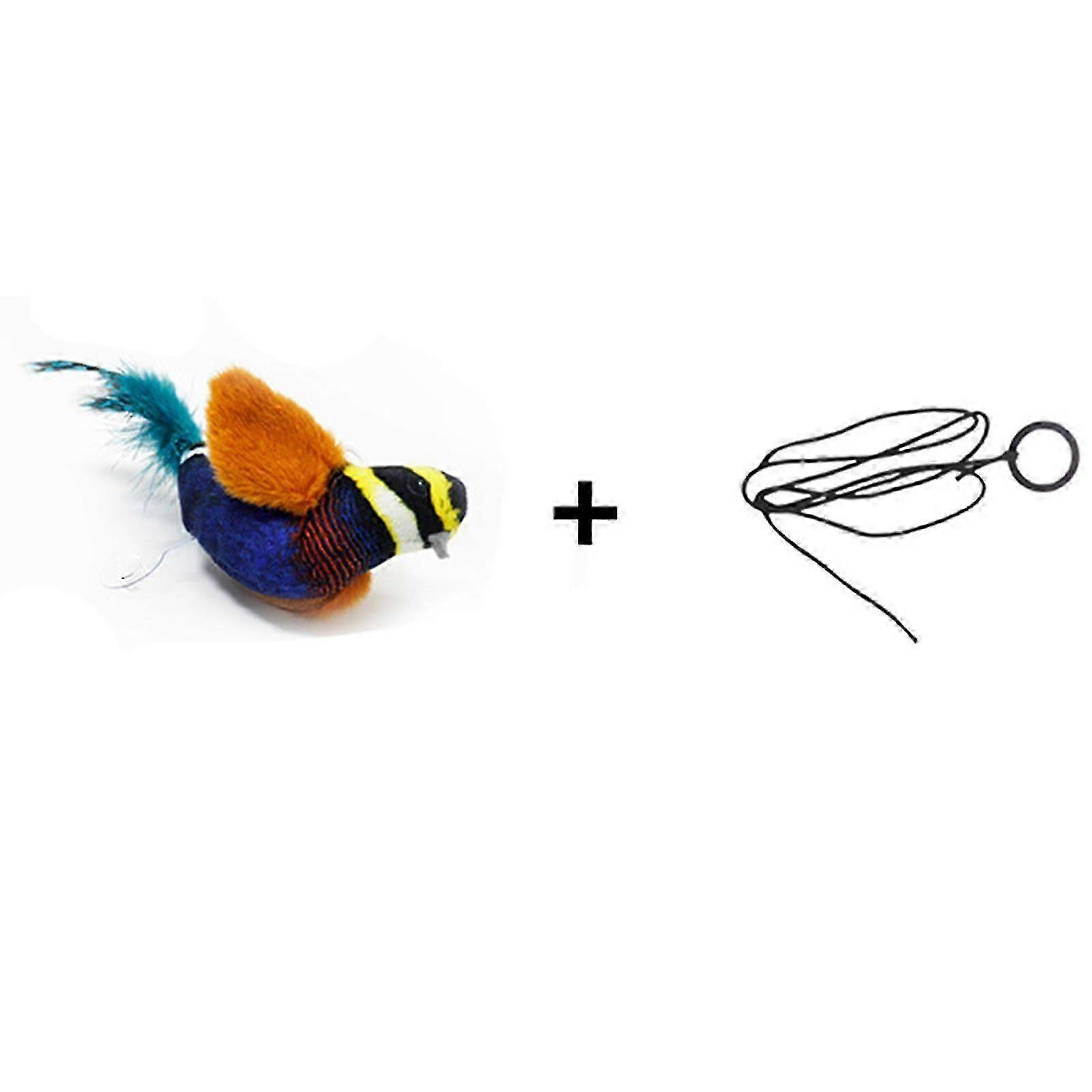 Interactive Cat Toys Chirping Tit Simulation Bird Design Cat Wand Toy for Indoor Kitty Kitten Exercise Play and Training Accessories