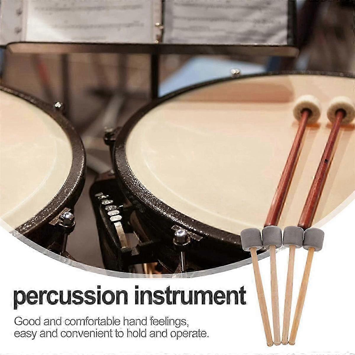 8Pcs Bass Drum Mallets Sticks Mallets Foam Head Drum Mallets for Marching Band Percussion