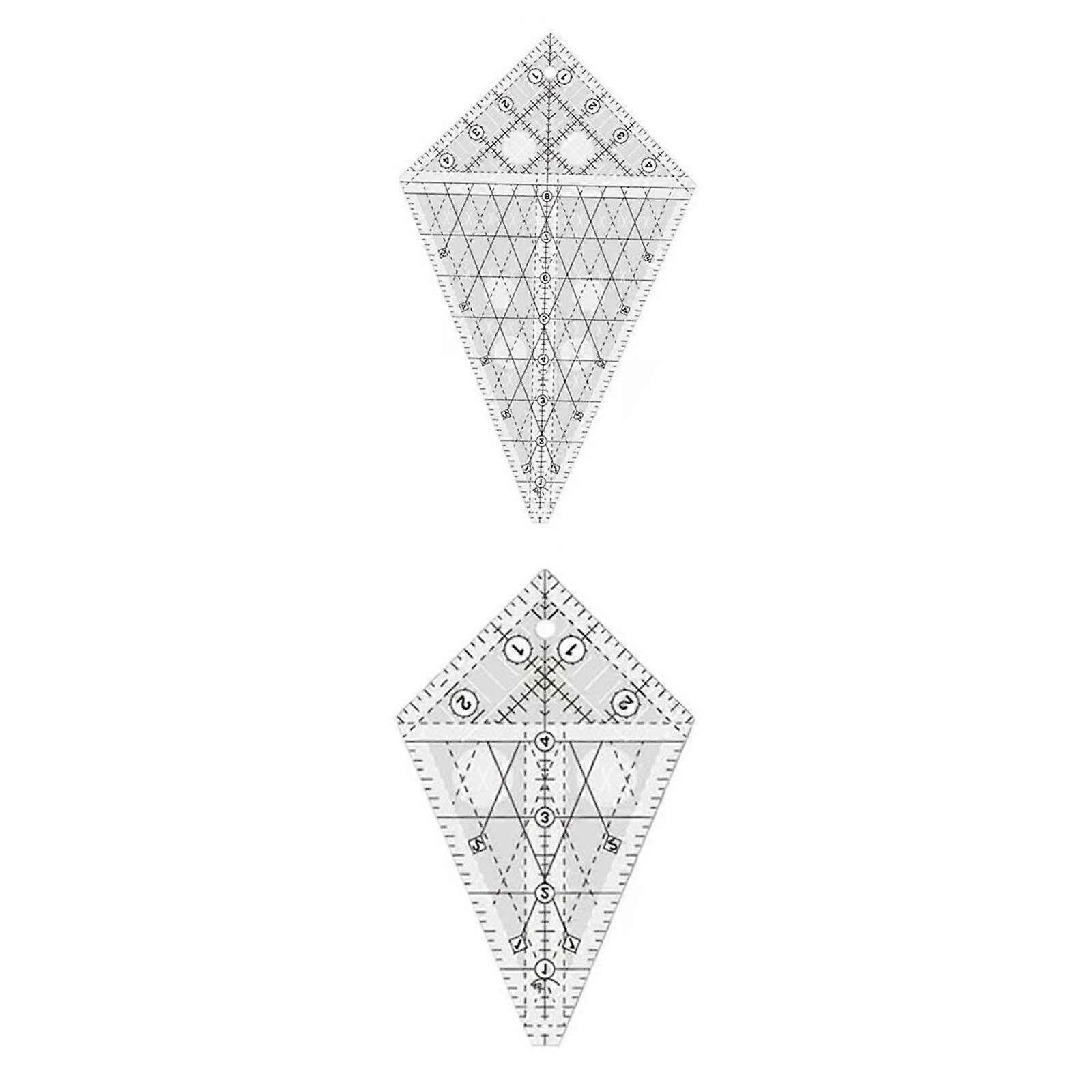 2pcs Transparent Quilting Template Ruler Tools Patchwork Craft Supplies