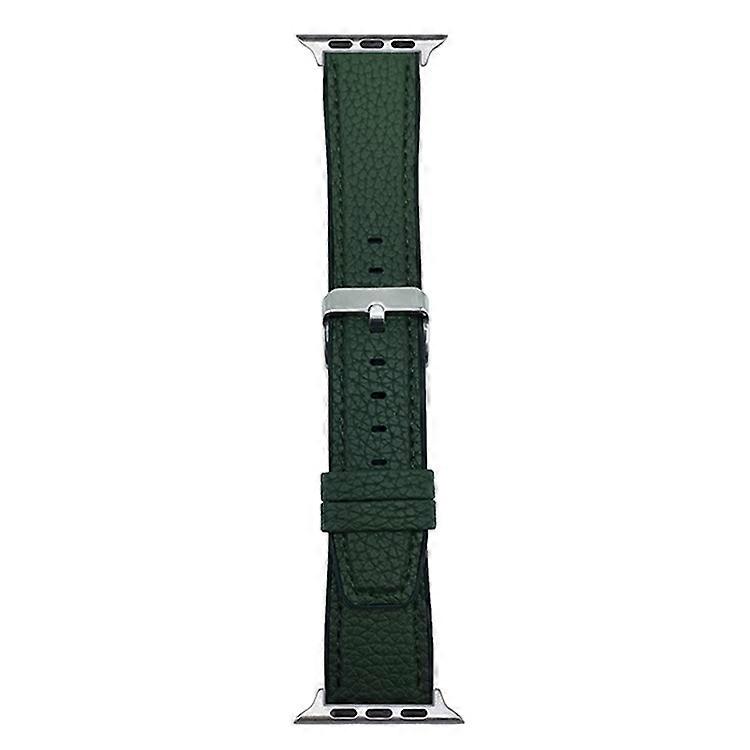 Watch Band Compatible For Apple Watch Series 10 9 8 7 SE 6 5 4 3 2 1 42mm 41mm 40mm 38mm Metal Buckle Litchi Texture Silicone Stra