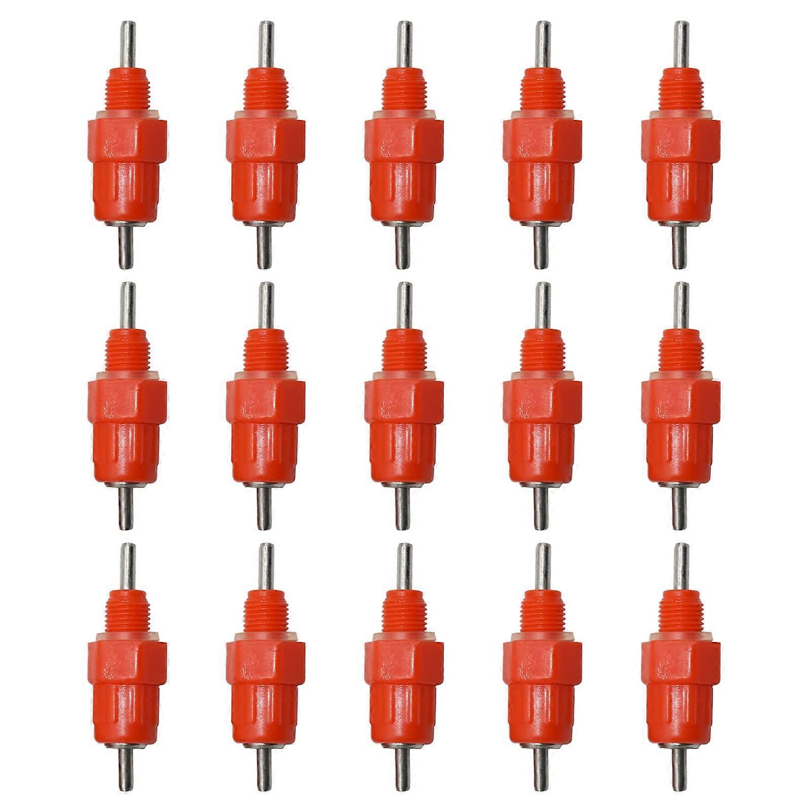 Poultry Drinker - Automatic Nipple Chicken and Duck Drinkers, 15 Pack, Durable Plastic, Ideal for Farm Use