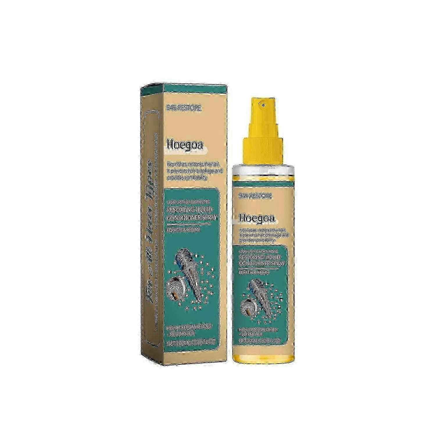 Hoegoa Argan Leave-In Conditioner Spray Moisturizes, Repairs Split Ends, Nourishes and Replenishes H