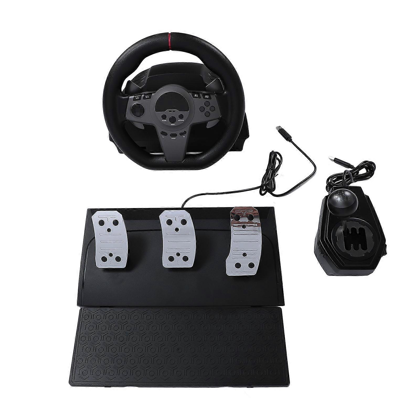 Gaming Steering Wheel with Pedal Shifter Dynamic LED Feedback 270 Degree Racing Wheel for Switch for PC 