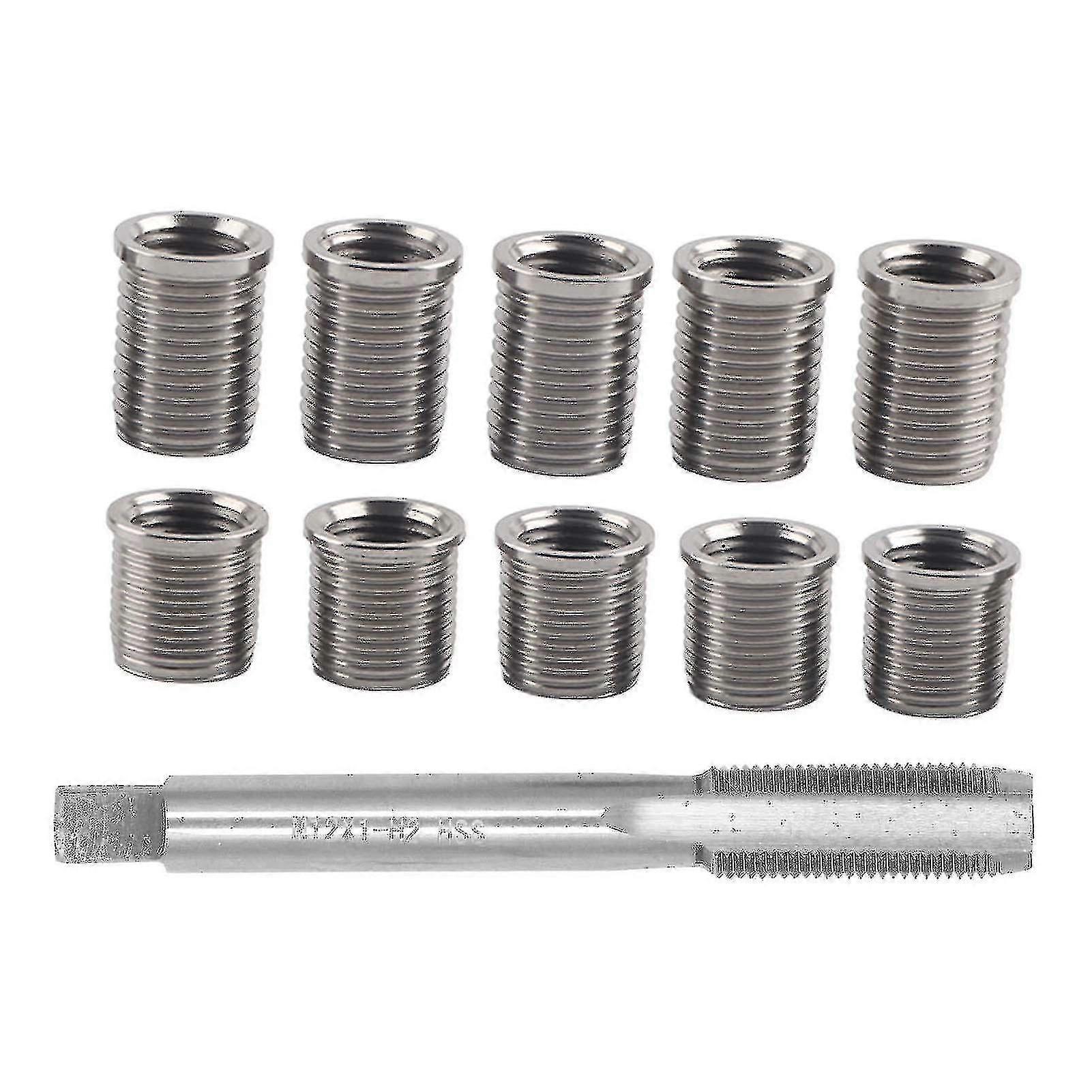 Spark Plug Thread Repair Kit M10x1.0 & M12x1.0 Tap Bolt Insert Tool for Automotive Engine Maintenance