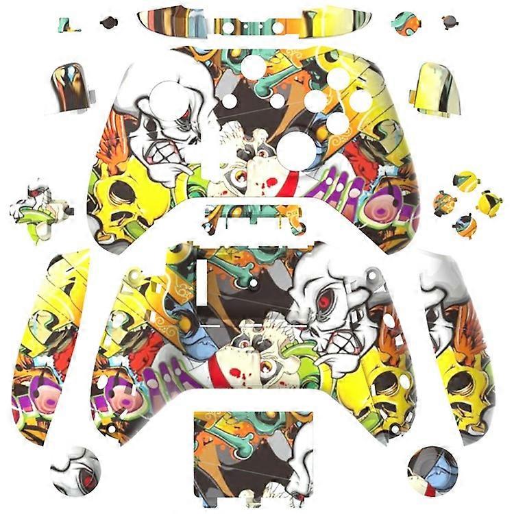 DATA FROG Compatible For Xbox One S Game Controller ABS Shell Graffiti Pattern Replacement Gamepad Case