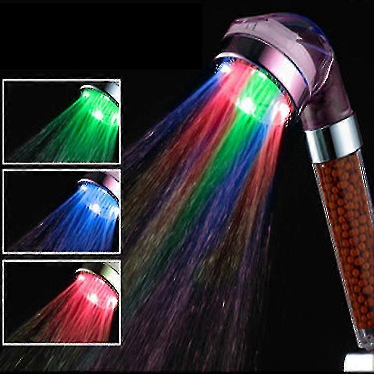 Multicolor LED Shower Head with 3 Color Options, Universal Temperature Control Adjustment Suitable for Various Faucets