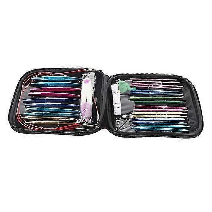Ensemble d’aiguilles à tricoter en aluminium interchangeables 26 pièces avec ensemble de fils